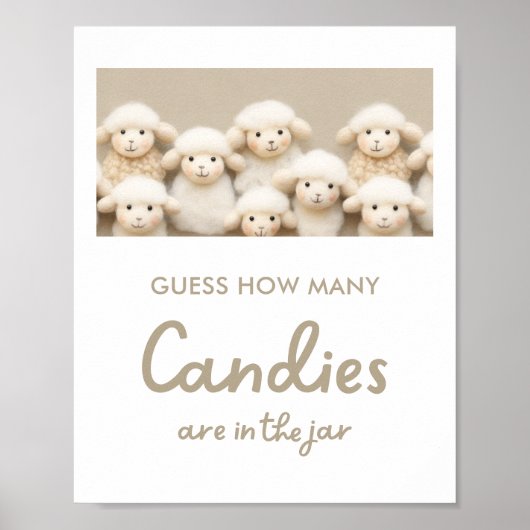 Poster Little Sheep Devine Combien De Candies Jeu (Devant)