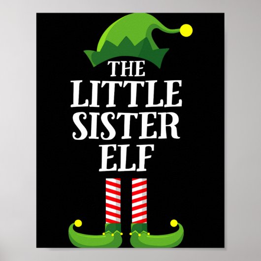 Poster Little Sister Elf Matching Family Group Christmas  (Devant)