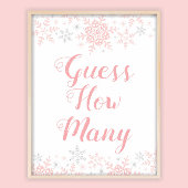 Poster Little Snowflake Baby shower Devinez Combien De Je