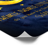 Poster Little Star Name Moon & Star Aquarelle Whimsical (Coin)