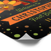 Poster Little Turkey Fall Thanksgiving 1er anniversaire (Coin)