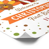 Poster Little Turkey Fall Thanksgiving 1er anniversaire (Coin)