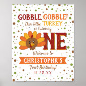 Poster Little Turkey Fall Thanksgiving 1er anniversaire (Devant)
