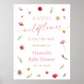 Poster Little Wildflower Baby Shower Welcome (Devant)