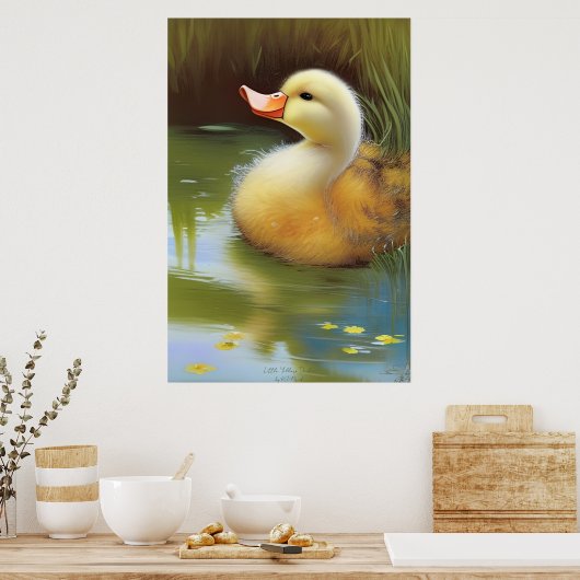 Poster Little Yellow Duckie - AI Imaginaire Art Still Lif (Cuisine)