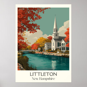 Poster Littleton New Hampshire Ville Fluviale