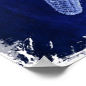 Poster littoral chic plage rustique nautique bleu étoile (Coin)