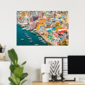 Poster Littoral | Naples Italie (Bureau à domicile)
