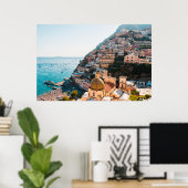 Poster Littoral | Positano Italie, Village de Cliffside (Bureau à domicile)