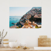 Poster Littoral | Positano Italie, Village de Cliffside (Cuisine)
