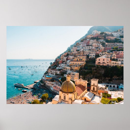 Poster Littoral | Positano Italie, Village de Cliffside (Devant)