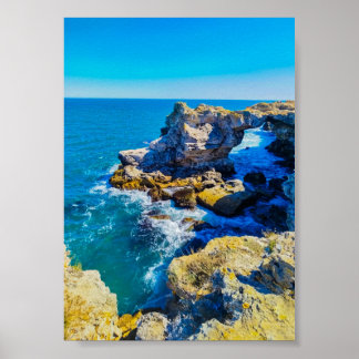 Poster Littoral rocheux avec mer turquoise – Méditerranée