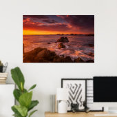 Poster Littoral | Sunset Pacific Grove Carmel California (Bureau à domicile)