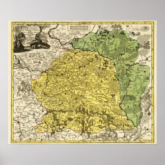 Poster LituanieCarte panoramiqueLituanie