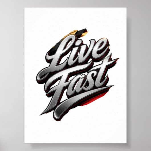 Poster Live Fast Vintage Racing (Devant)