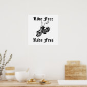 Poster Live Free Ride Free Moto (Cuisine)