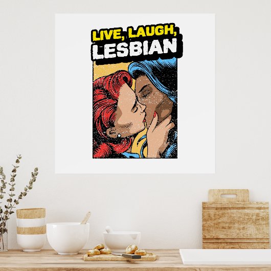 Poster Live Laugh Lesbian (Cuisine)
