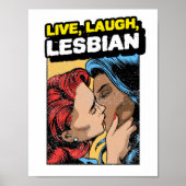 Poster Live Laugh Lesbian (Devant)