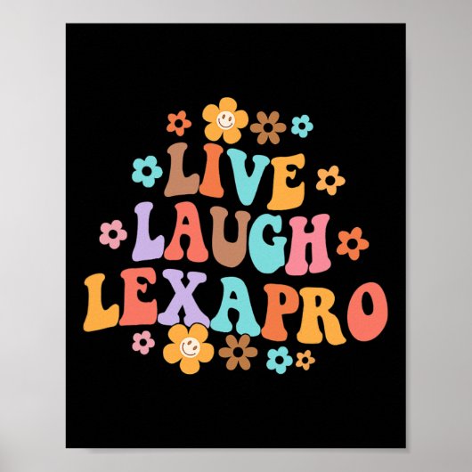 Poster Live Laugh Lexapro Thérapiste Super en santé menta (Devant)