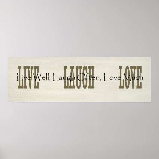 Poster Live Laugh Love (Devant)
