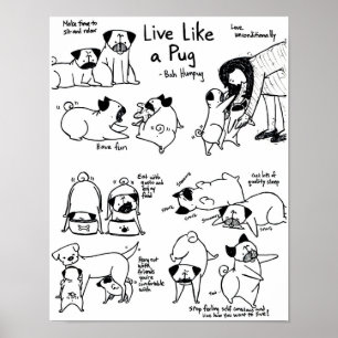 Poster Live Like A Pug!