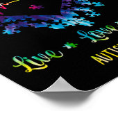 Poster Live Love Accepter Sensibilisation sur l'autisme T (Coin)
