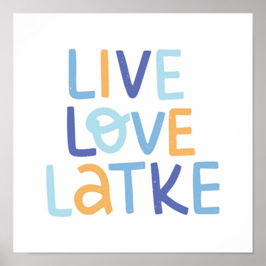 Poster Live Love Latke Hanoukka Design (Devant)