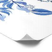 Poster Live Love Linger | Floral Rose bleu (Coin)