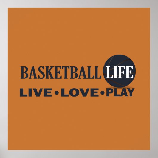 Poster live love play basket (Devant)