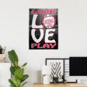 Poster Live Love Play Pink Volleyball (Bureau à domicile)