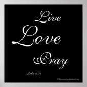 Poster Live Love Pray Christian (Devant)