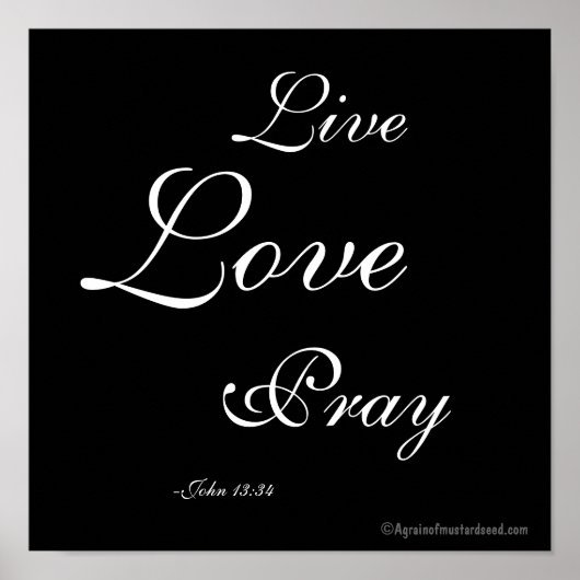 Poster Live Love Pray Christian (Devant)