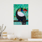 Poster Live love sourire perroquet acrylique coloré avec (Cuisine)