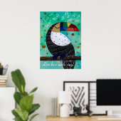 Poster Live love sourire perroquet acrylique coloré avec (Bureau à domicile)