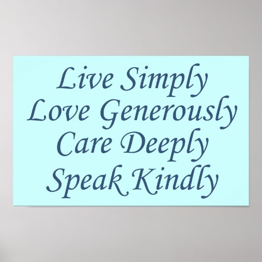 Poster Live Simply bleu (Devant)