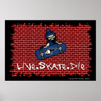 Poster "Live Skate Die"
