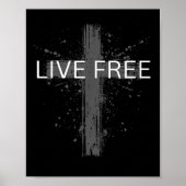 Poster Live Text Christian, Patriotic Cross Flag Faith Do (Devant)