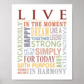Poster LIVE Typographic Print, Live, Lauder, Love Series (Devant)