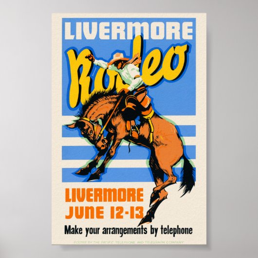 Poster Livermore Rodeo Vintage Wall Art 1933 (Devant)