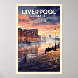 Poster Liverpool Angleterre Voyage Vintage