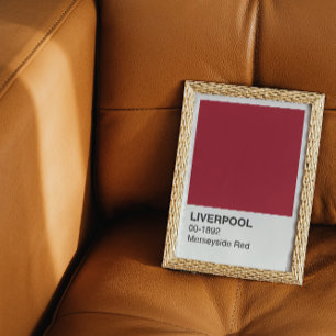 Poster Liverpool Merseyside Rouge - Bordure blanche