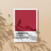 Poster Liverpool Merseyside Rouge - Bordure blanche