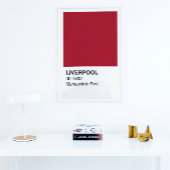 Poster Liverpool Merseyside Rouge - Bordure blanche