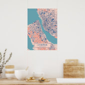 Poster Liverpool - Royaume-Uni Breezy City Map (Cuisine)
