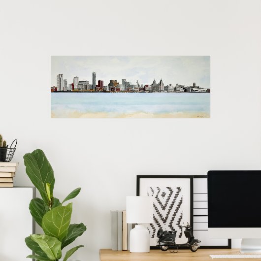 Poster Liverpool Skyline (Bureau à domicile)