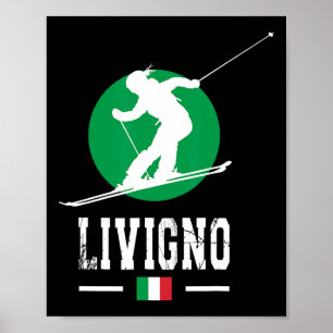 Poster Livigno Italie Station de ski Alpes Station de ski
