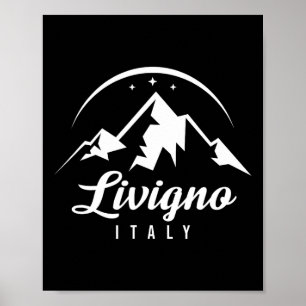 Poster Livigno Italie Station de ski Ski Snowboard Souve