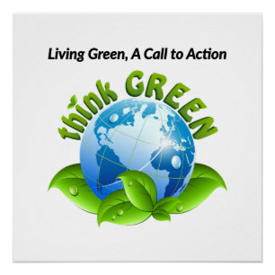 Poster "Living Green : un appel à l'action" amant écolo