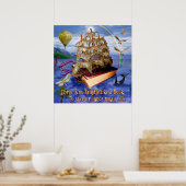 Poster Livraison sur Ocean Emily Dickinson Carré de devis (Cuisine)