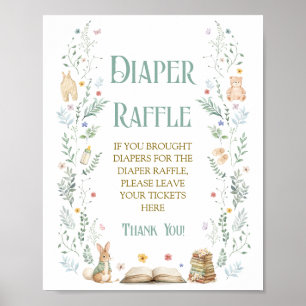 Poster Livre Baby Shower Diaper Raffle